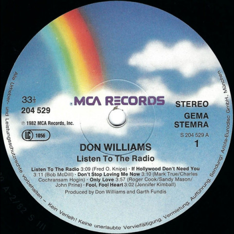 Don Williams (2) - Listen To The Radio (1982) [1LP]
