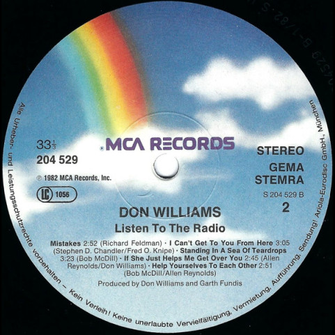 Don Williams (2) - Listen To The Radio (1982) [1LP]