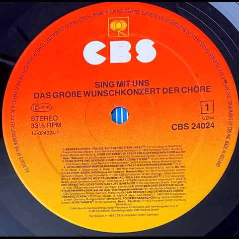 Various - Sing Mit Uns - Das Große Wunschkonzert Der Chöre (1983) [1LP]