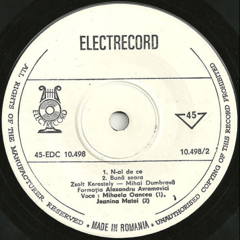 Jolt Kerestely - Melodii De Zsolt Kerestely (1975) [7"]