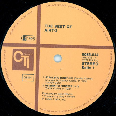 Airto Moreira - The Best Of Airto (1977) [1LP]