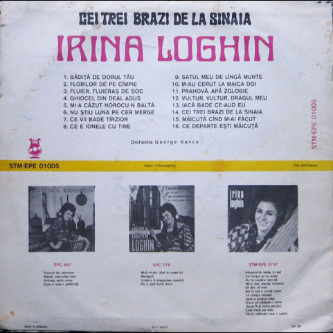 Irina Loghin - Cei Trei Brazi De La Sinaia (1974) [1LP]
