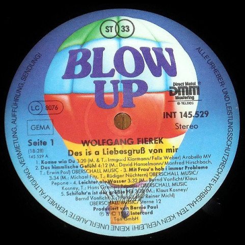 Wolfgang Fierek - Des Is A Liebesgruss  Von Mir (1987) [1LP]