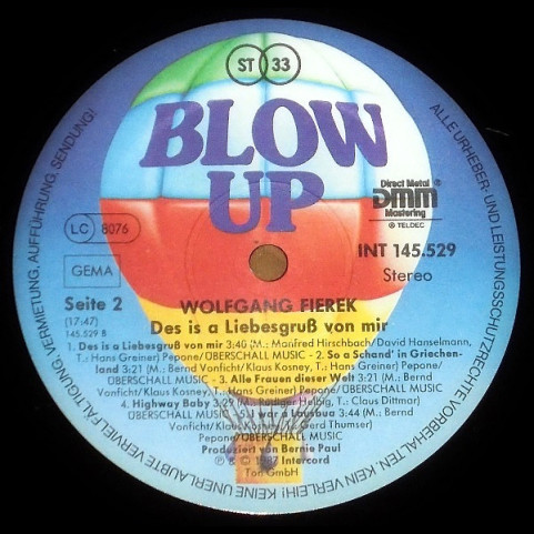 Wolfgang Fierek - Des Is A Liebesgruss  Von Mir (1987) [1LP]
