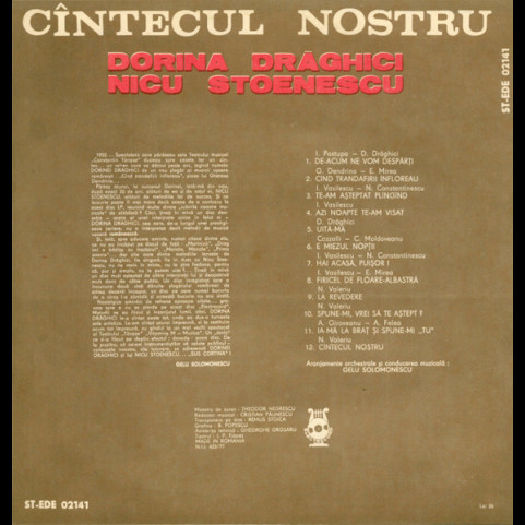 Nicu Stoenescu, Dorina Drăghici - Cîntecul Nostru (1982) [1LP]