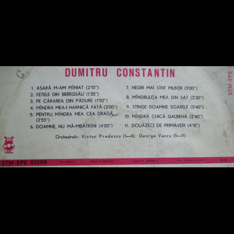 Dumitru Constantin - Fetele Din Beregsău (1974) [1LP]