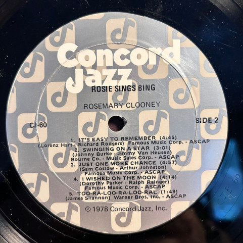 Rosemary Clooney - Rosie Sings Bing (1978) [1LP]