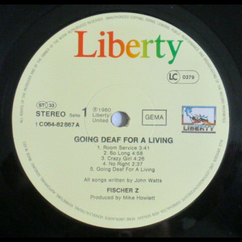 Fischer-Z - Going Deaf For A Living (1980) [1LP]