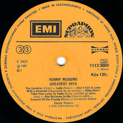 Kenny Rogers - Greatest Hits (1982) [1LP]