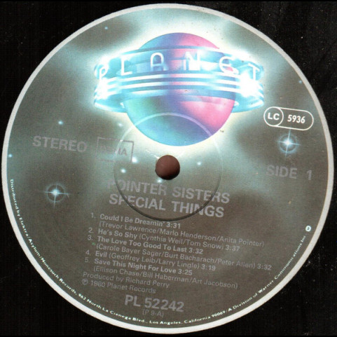 Pointer Sisters - Special Things (1980) [1LP]