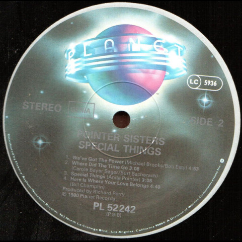 Pointer Sisters - Special Things (1980) [1LP]