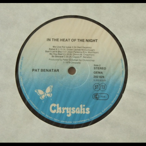Pat Benatar - In The Heat Of The Night (1980) [1LP]