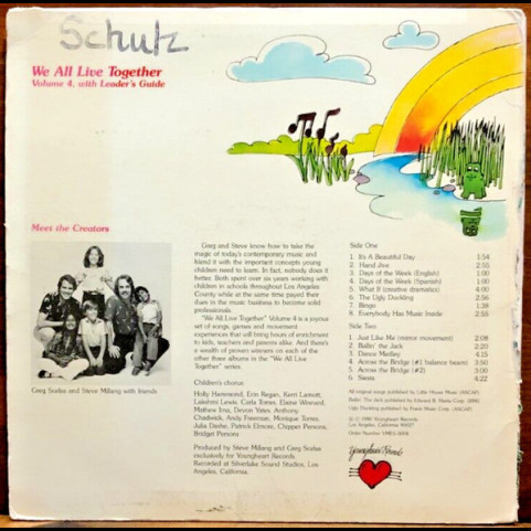 Steve Millang And Greg Scelsa - We All Live Together, Volume 4 (1980) [1LP]