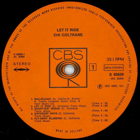 Chi Coltrane - Let It Ride (1973) [1LP]