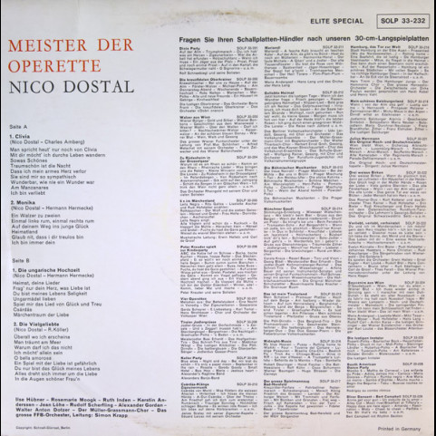 Nico Dostal - Meister Der Operette [1LP]