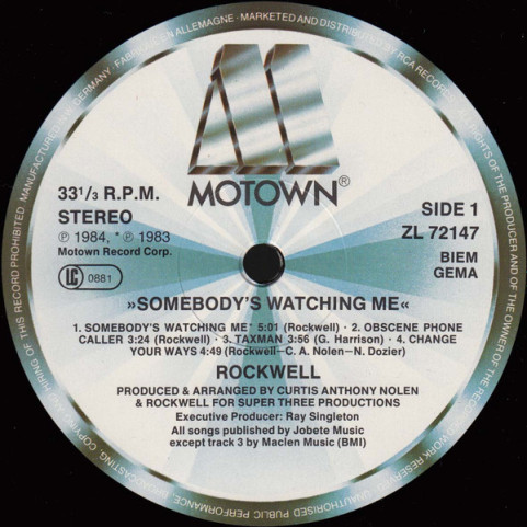 Rockwell - Somebody's Watching Me (1984) [1LP]