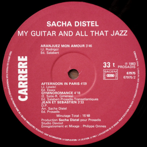 Sacha Distel - My Guitar And All That Jazz (1983) [1LP]