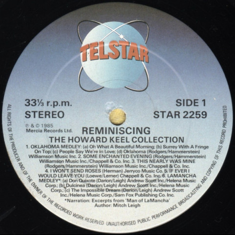 Howard Keel - Reminiscing (The Howard Keel Collection) (1985) [1LP]