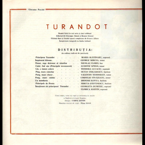 Giacomo Puccini - Turandot (1974) [3LP]