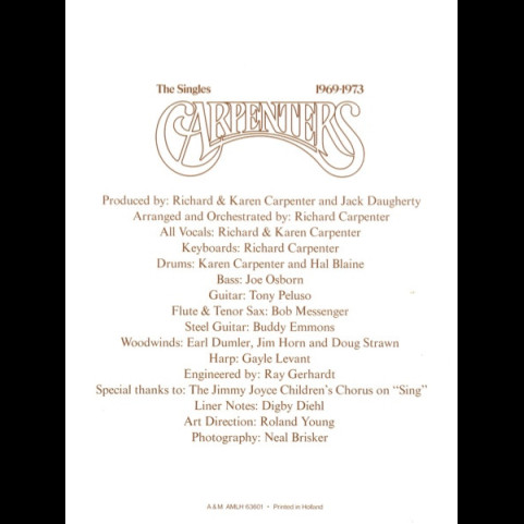 Carpenters - The Singles 1969-1973 (1973) [1LP]