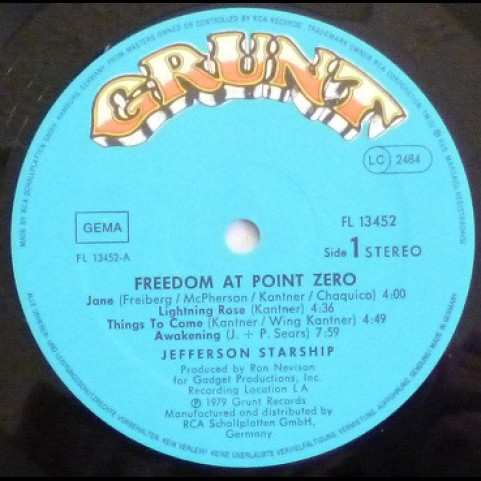 Jefferson Starship - Freedom At Point Zero (1979) [1LP]