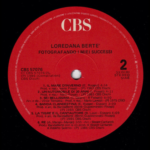 Loredana Bertè - Fotografando I Miei Successi (1986) [1LP]
