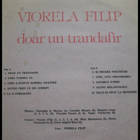 Viorela Filip - Doar Un Trandafir (1990) [1LP]