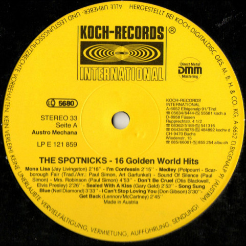 Spotnicks, The - 16 Golden World Hits (1987) [1LP]