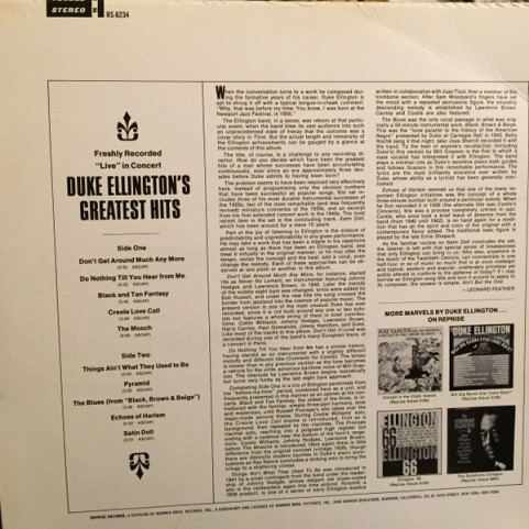 Duke Ellington - Duke Ellington's Greatest Hits (1967) [1LP]
