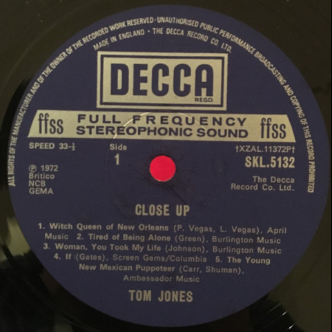 Tom Jones - Close Up (1972) [1LP]