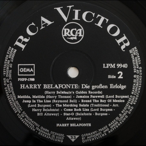 Harry Belafonte - Die Großen Erfolge (Harry Belafonte's Golden Records) (1964) [1LP]