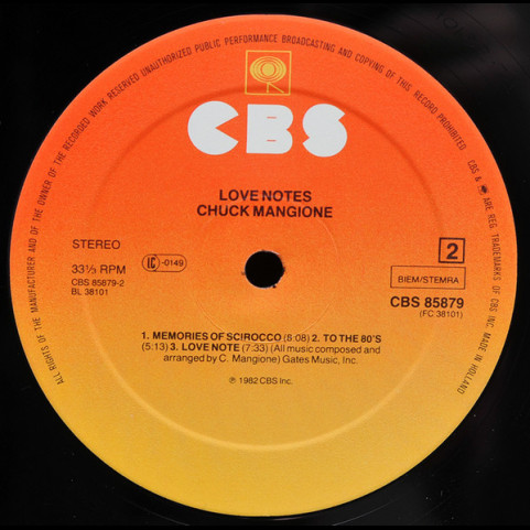 Chuck Mangione - Love Notes (1982) [1LP]