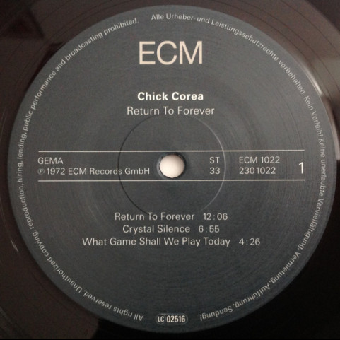 Chick Corea - Return To Forever (2010) [1LP] 180g