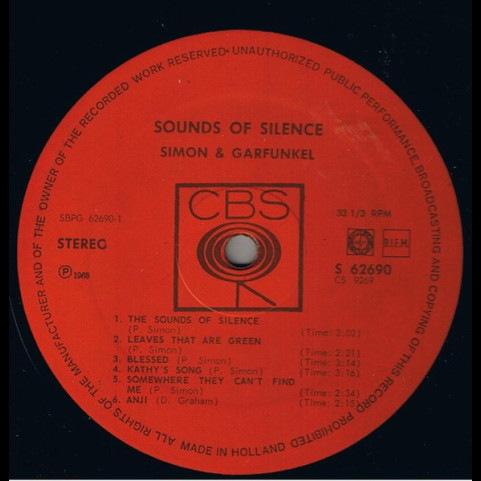Simon & Garfunkel - Sounds Of Silence (1968) [1LP]
