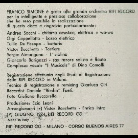 Franco Simone - La Notte Mi Vuole Bene (1974) [1LP]