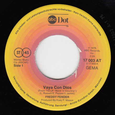 Freddy Fender (2) - Vaya Con Dios / My Happiness (1976) [7"]