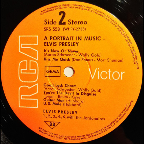 Elvis Presley - A Portrait In Music (1970) [1LP]