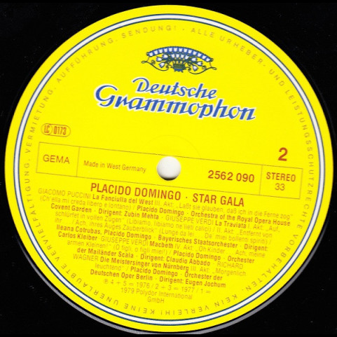 Placido Domingo - Star Gala (1979) [2LP]