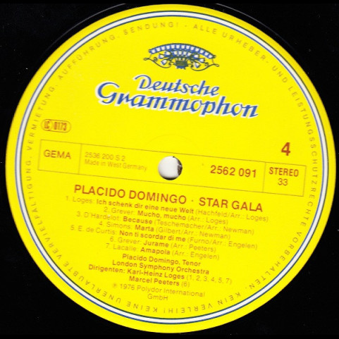 Placido Domingo - Star Gala (1979) [2LP]