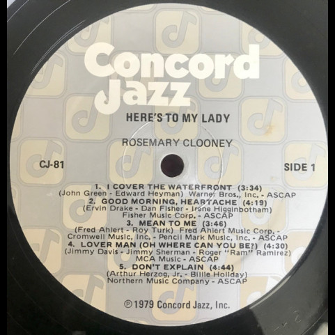 Rosemary Clooney - Here's To My Lady (1979) [1LP]