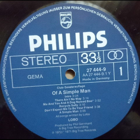 Lobo (3) - Of A Simple Man (1972) [1LP]