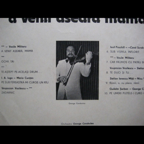 Gheorghe Sărac - A Venit Aseară Mama (Romanțe) (1985) [1LP]