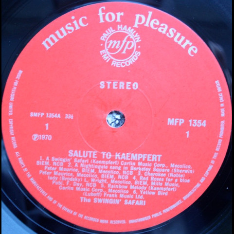 Swingin' Safari, The - Salute To Kaempfert (1970) [1LP]