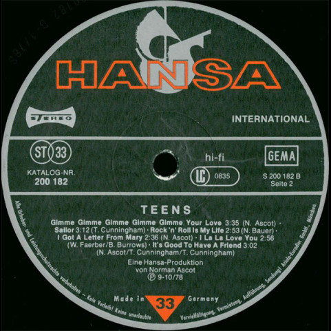 Teens, The - The Teens (1978) [1LP]