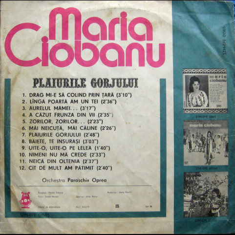 Maria Ciobanu - Plaiurile Gorjului (1980) [1LP]