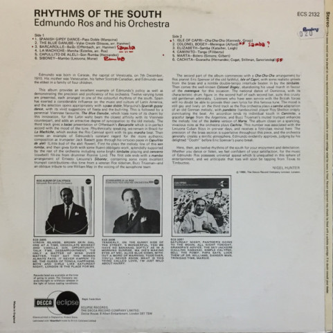 Edmundo Ros & His Orchestra - Rhythms Of The South [1LP]