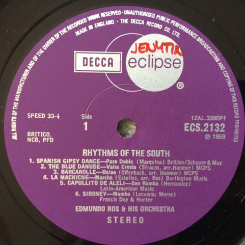 Edmundo Ros & His Orchestra - Rhythms Of The South [1LP]