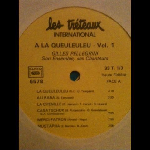 Gilles Pellegrini, Son Orchestre Et Ses Chanteurs - A La Queuleuleu - Vol. 1 (1989) [1LP]