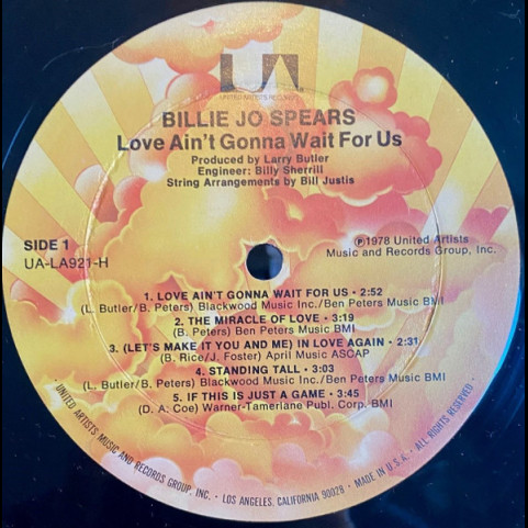 Billie Jo Spears - Love Ain't Gonna Wait For Us  (1978) [1LP]