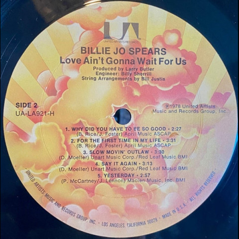 Billie Jo Spears - Love Ain't Gonna Wait For Us  (1978) [1LP]